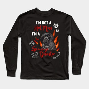 Hilarious Leonberger Dog Joke I Am Not A Hot Mess I Am A Spicy Disaster! Long Sleeve T-Shirt